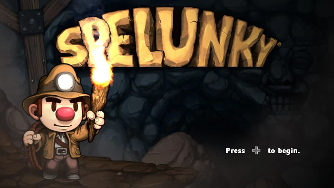 Cena de caverna procedural de Spelunky, jogo de Derek Yu