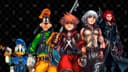 Sora empunhando a Keyblade, protagonista da série Kingdom Hearts