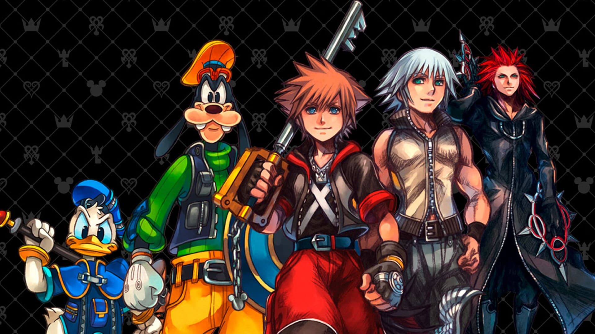Sora empunhando a Keyblade, protagonista da série Kingdom Hearts